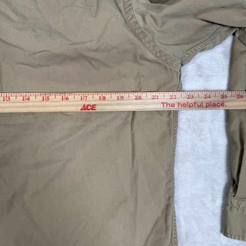 VTG Polo Ralph Lauren Safari Military Distressed Shirt Men Size M Beige USA Made - Picture 9 of 10